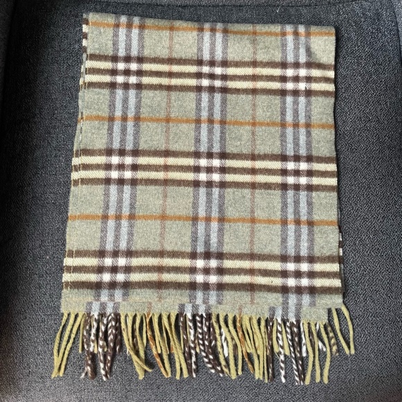 Burberry Wool Scarf, Sage Green - Picture 2 of 3